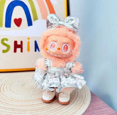 For 17cm labubu doll outfit clothes bear label hat love sweater set Cute Decoration Little Clothes