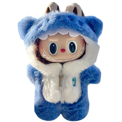 17cm Labubu Mini Plush Doll'S Clothes Outfit Accessories Cos Anime Plush Cartoon Decor For labubu shark onesie Clothing DIY Girl Gifts