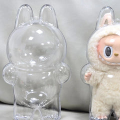 For Labubu Transparent Protective Cover Vinyl Doll Storage Box Cute Elf Plushie Display Cover for Holiday Gifts