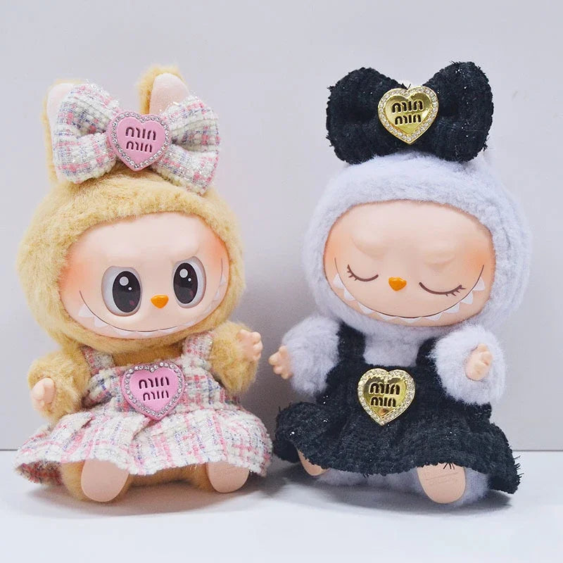 LABUBUThe first secondand third generations of Labubu can wear a small fragrant skirt set bow trendy strap skirt andbaby clothes