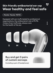 Monster MQT52 Wireless Bluetooth 5.4 Earphones Long Battery Life Gaming Headphones Dual Mode HIFI Stereo Sound Headset With Mic