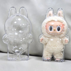 For Labubu Transparent Protective Cover Vinyl Doll Storage Box Cute Elf Plushie Display Cover for Holiday Gifts