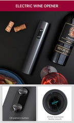 Electric Wine Bottle Opener Set Automatic Corkscrew with Aerator Pourer and Foil Cutter for Kitchen Bar Party Gifts Battery