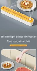 2 in 1 Food Film Dispenser Wrap Dispenser with Cutter Storage Box Aluminum Foil Stretch Film Cutter Wall Shelf Kitchen Organizer