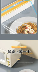 2 in 1 Food Film Dispenser Wrap Dispenser with Cutter Storage Box Aluminum Foil Stretch Film Cutter Wall Shelf Kitchen Organizer