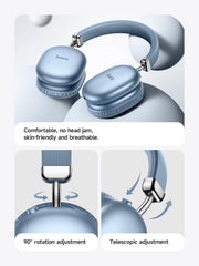 HOCO W35 Max Wireless HiFi Music Headphone 42mm Coil Speaker Candy Color Bluetooth 5.3 Sport Earphone Support AUX/TF Card Mode