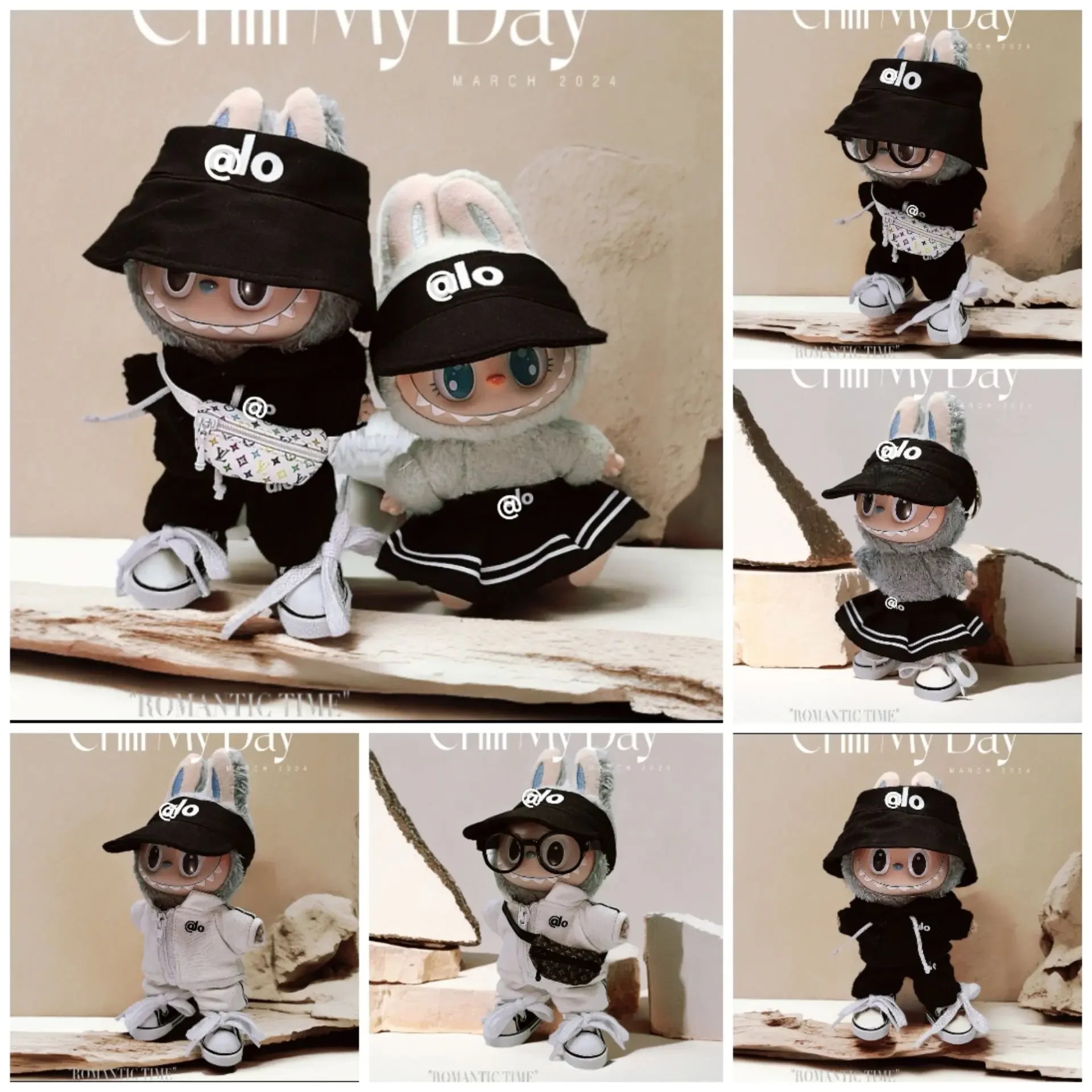 Clothes only] one or two generations of LABUBU sitting party keychain Labubu clothes pendant fashion cute casual suit