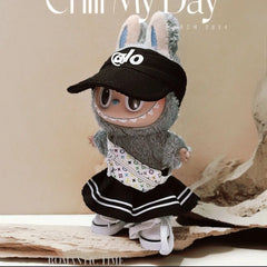 Clothes only] one or two generations of LABUBU sitting party keychain Labubu clothes pendant fashion cute casual suit