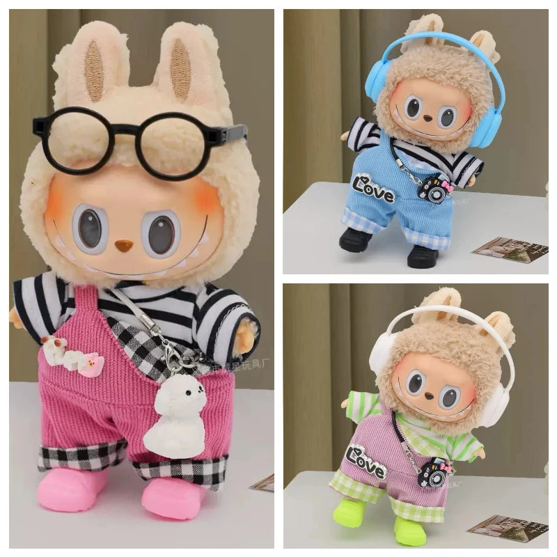 17cm Labubu Doll's Clothes Cute Fashion V1V2 Idol Clothing DIY Kids Gift Labubu Dress Cloak Gift Clothes Hair accessories Ropa