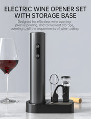 Electric Wine Bottle Opener Set Automatic Corkscrew with Aerator Pourer and Foil Cutter for Kitchen Bar Party Gifts Battery