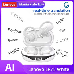 Original Lenovo LP75 TWS Bluetooth V5.3 Headphones Wireless LED Digital Display Earphones Noise Reduction Waterproof Headset New
