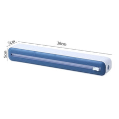 2 in 1 Plastic Wrap Dispenser Food Cling Film Cutter Wrap Storage Box Aluminum Foil Stretch Film Cutter Kitchen Accessories