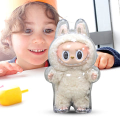 For Labubu Transparent Protective Cover Vinyl Doll Storage Box Cute Elf Plushie Display Cover for Holiday Gifts