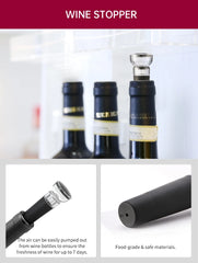 Electric Wine Bottle Opener Set Automatic Corkscrew with Aerator Pourer and Foil Cutter for Kitchen Bar Party Gifts Battery