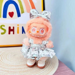 For 17cm labubu doll outfit clothes bear label hat love sweater set Cute Decoration Little Clothes