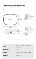 Baseus Eli 10i Fit Open-Ear Earphones Wireless Bluetooth 5.4 Headphones IP54 Waterproof Air conduction AI Clear Calls Earbuds