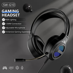 SW-G10 New Gaming Headset Headphones With Mic Stereo Earphones Deep Bass For PC Computer Gamer Laptop Auriculares For PS4 Xbo