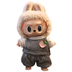 17cm Labubu Mini Plush Doll'S Clothes Outfit Accessories Cos Anime Plush Cartoon Decor For labubu shark onesie Clothing DIY Girl Gifts