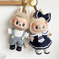 17cm Labubu Mini Plush Doll'S Clothes Outfit Accessories Cos Anime Plush Cartoon Decor For labubu shark onesie Clothing DIY Girl Gifts