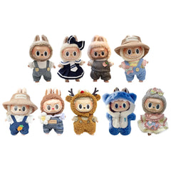 17cm Labubu Mini Plush Doll'S Clothes Outfit Accessories Cos Anime Plush Cartoon Decor For labubu shark onesie Clothing DIY Girl Gifts