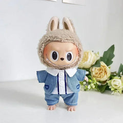 17cm Cute Mini Plush Doll'S Clothes Outfit Accessories  Labubu Idol Dolls shark onesie Clothing DIY Girl Gift